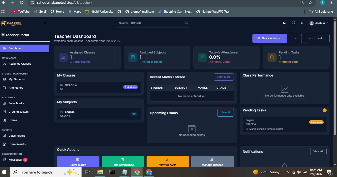 School Management Dashboard